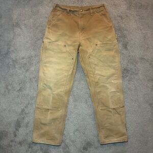 FADED Carhartt Double Knee Pants Men 30x30 (fit 29x30) Brown B01-BRN USA Canvas